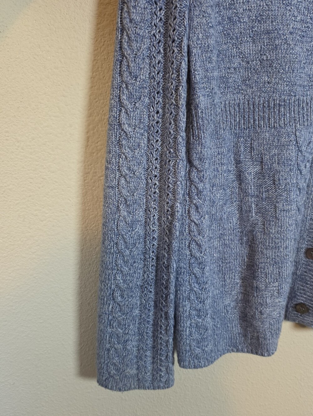 Sundance Heather Blue Alpaca Knit Button Cardigan Size M Coastal Librarian - Picture 5 of 7